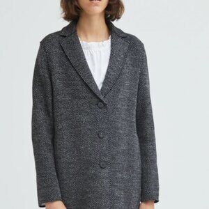 Harris Wharf Black Tweed Coat Size 40 Worn Once Wool